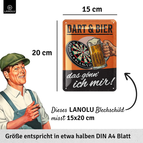 Blechschild Dart & Bier