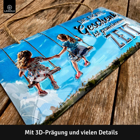 Blechschild Größte Geschenk: Zeit
