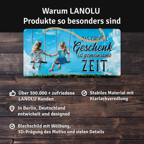 Blechschild Größte Geschenk: Zeit