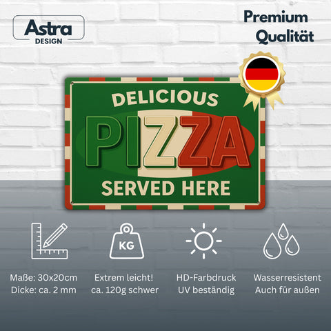Pizza Delicious Blechschild