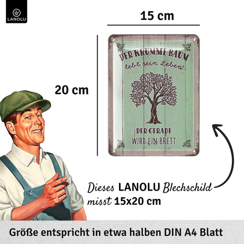 Blechschild Der krumme Baum