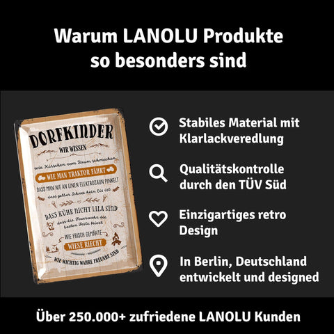 Blechschild Dorfkinder Wissen