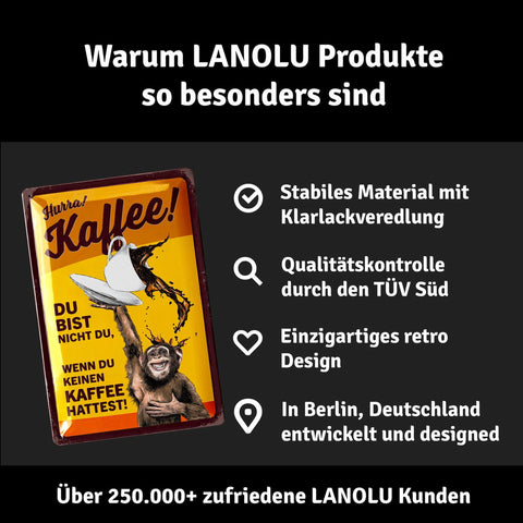Blechschild Hurra Kaffee Affe