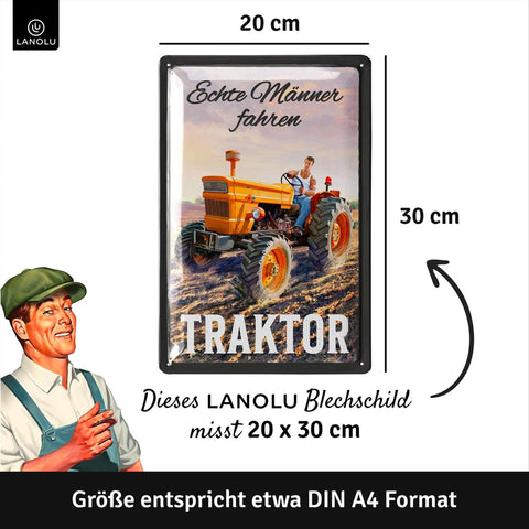Blechschild Echte Männer fahren Traktor