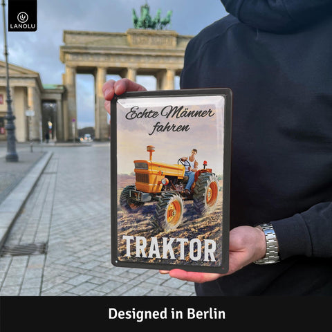 Blechschild Echte Männer fahren Traktor