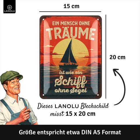 Blechschild Mensch ohne Träume