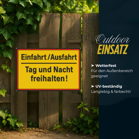 Einfahrt Ausfahrt Blechschild