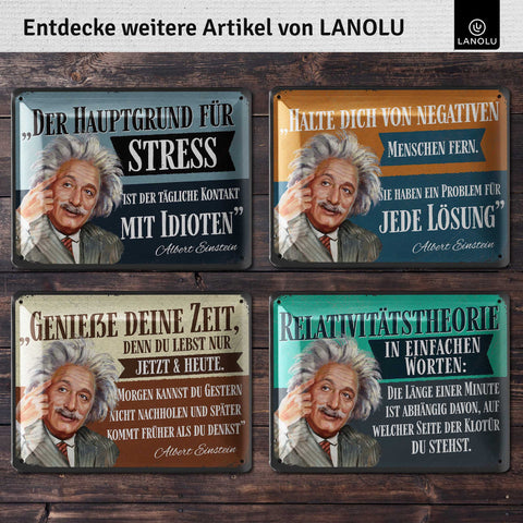 Blechschild Einstein Genieße deine Zeit