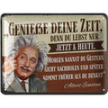 Blechschild Einstein Genieße deine Zeit