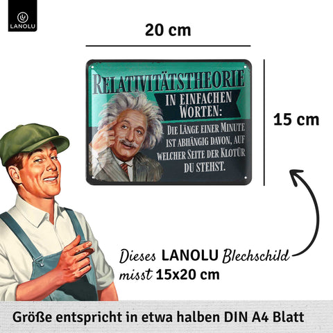 Blechschild Einstein Relativitätstheorie