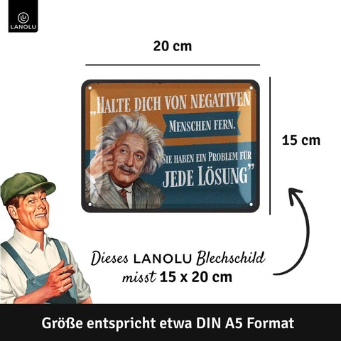 Blechschild Einstein negative Menschen