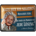 Blechschild Einstein negative Menschen