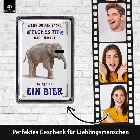 Blechschild Elefant Bier