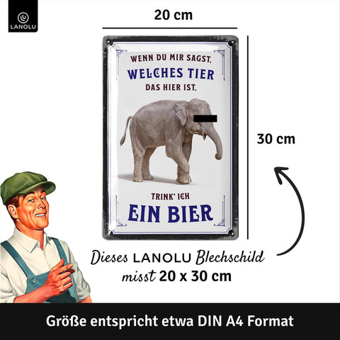 Blechschild Elefant Bier