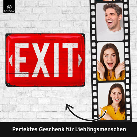 Blechschild Exit rot
