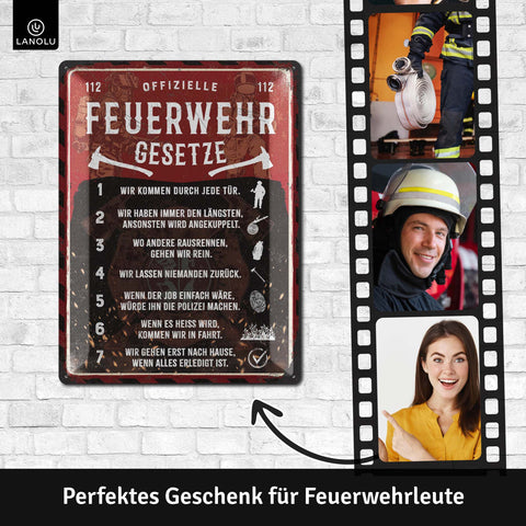 Blechschild Feuerwehr Gesetze