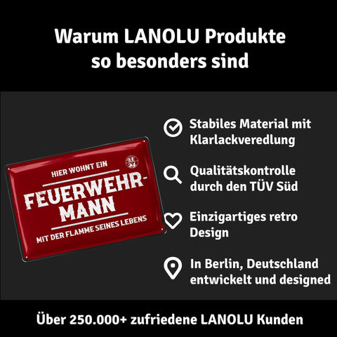 Blechschild Hier wohnt ein Feuerwehrmann