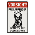 Vorsicht freilaufender Hund Blechschild