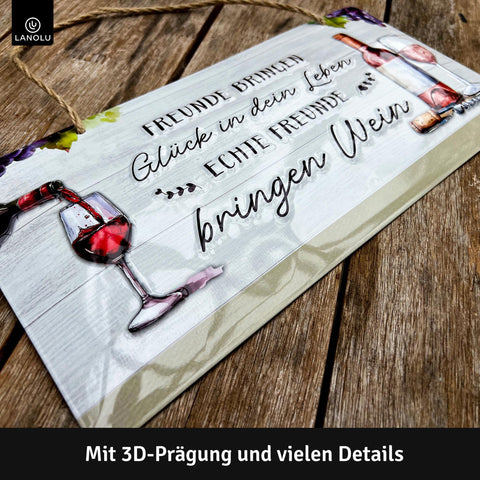 Blechschild Wein im Leben