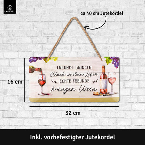 Blechschild Wein im Leben