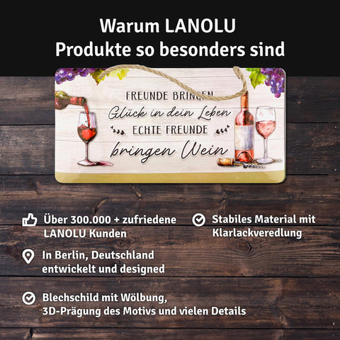 Blechschild Wein im Leben