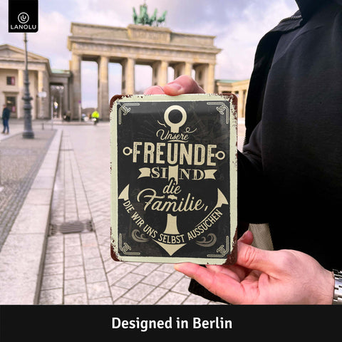 Blechschild Freunde sind Familie