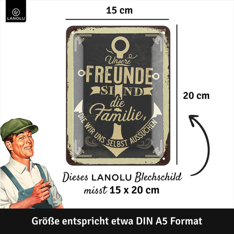 Blechschild Freunde sind Familie