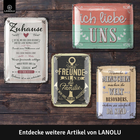 Blechschild Freunde sind Familie