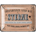 Blechschild Freundinnen sind wie Sterne