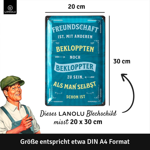 Blechschild Bekloppte Freundschaft