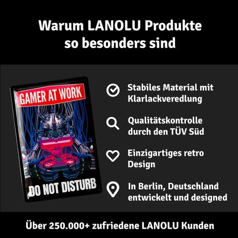 Blechschild Gamer at work