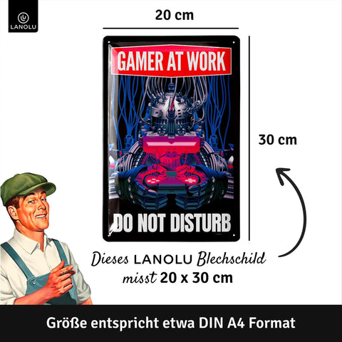 Blechschild Gamer at work