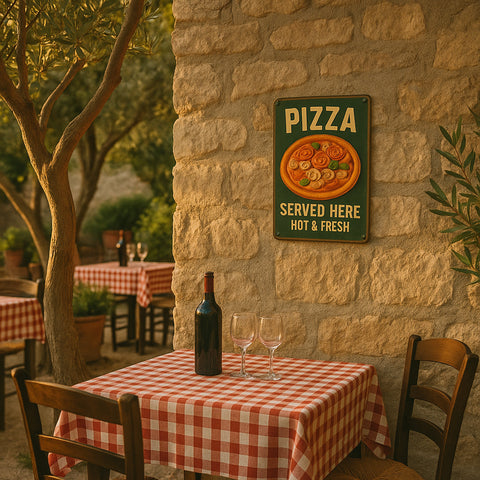 Pizza Served Here Hot and Fresh Blechschild