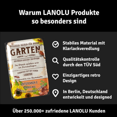 Blechschild Regeln für diesen Garten