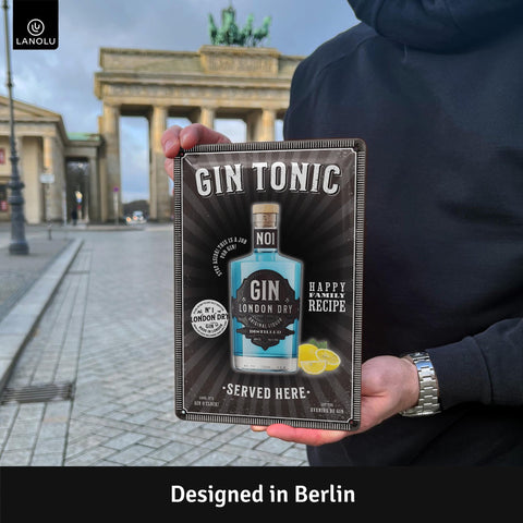 Blechschild Gin Tonic Flasche