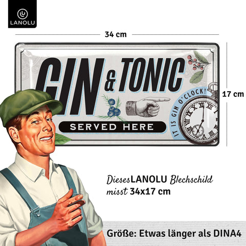 Blechschild Gin & Tonic