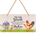Blechschild Glück Hühner streicheln