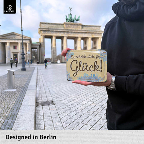 Blechschild Glück Entscheidung