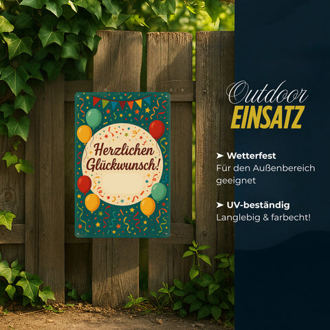 Herzlichen Glückwunsch Blechschild