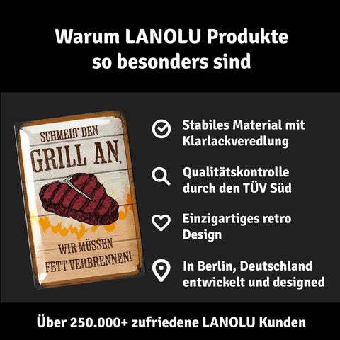 Blechschild Grill An