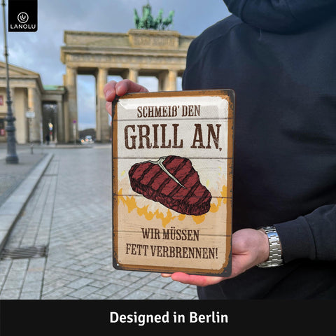 Blechschild Grill An