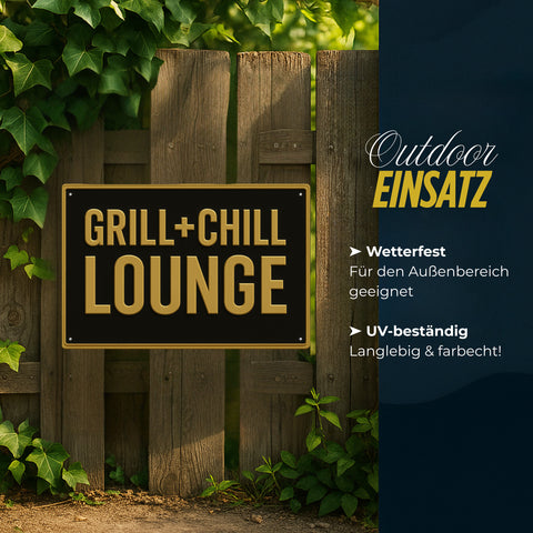 Grill und Chill Lounge Blechschild