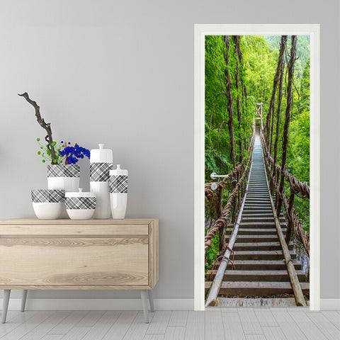 Hängebrücke Grün Tür Tapete