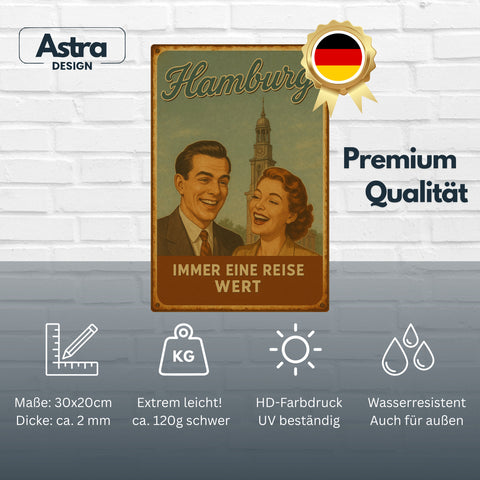 Hamburg immer eine Reise Blechschild