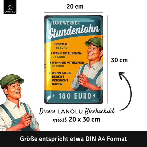 Blechschild Handwerker Lohn