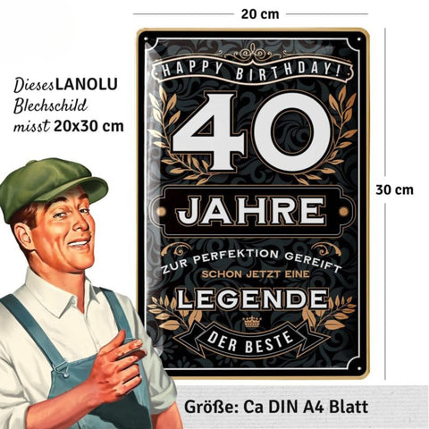 Blechschild Der Beste 40 Jahre