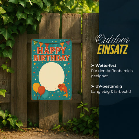 Happy Birthday Blechschild