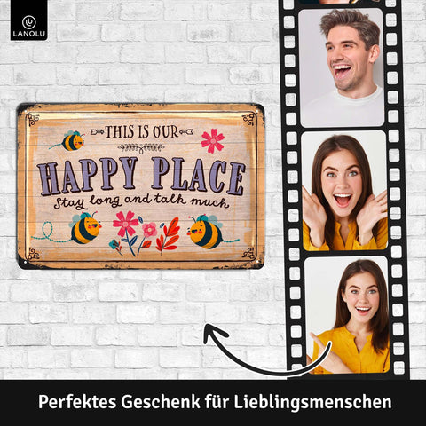 Blechschild Happy Place