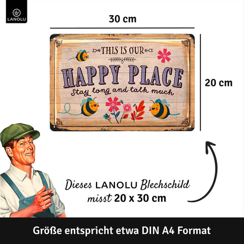Blechschild Happy Place