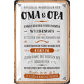 Blechschild Oma & Opa Hausregeln